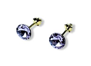 ARETE BROQUEL CRISTAL LILA DORADO