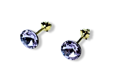 ARETE BROQUEL CRISTAL LILA DORADO