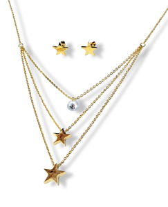 SET WATERPROOF ESTRELLAS Y CRISTAL DORADO