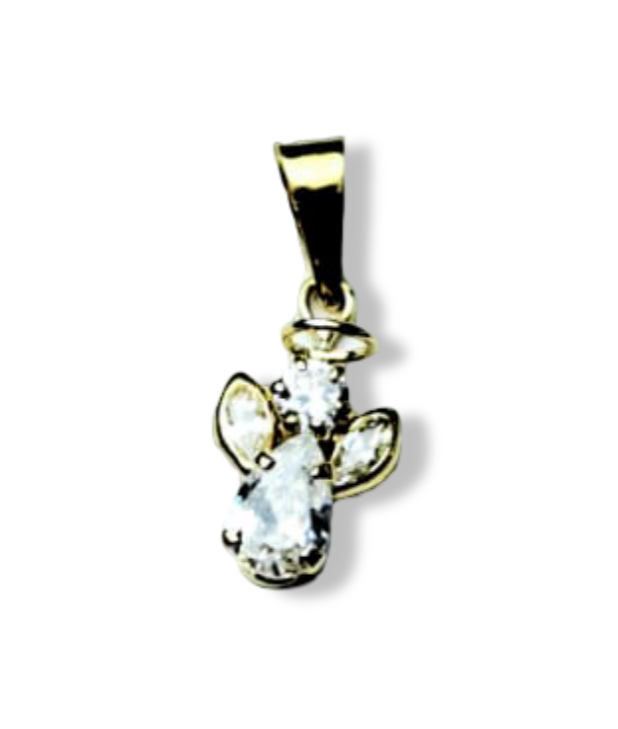 DIJE ÁNGEL CRISTAL DORADO