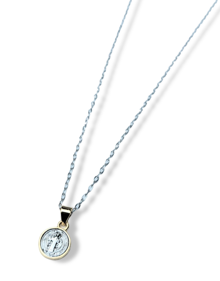 COLLAR SAN BENITO BICOLOR DORADO PLATEADO