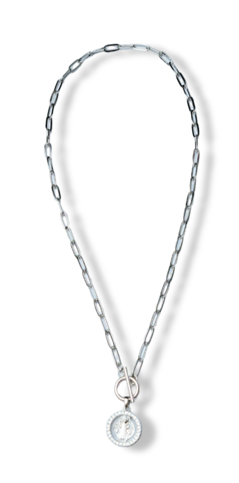 COLLAR SAN BENITO CIRCONIAS PLATEADO