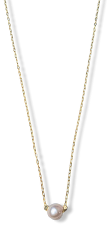 COLLAR PERLA BLANCA DORADO