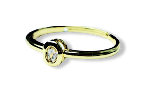 ANILLO CIRCONIA BLANCA DORADO