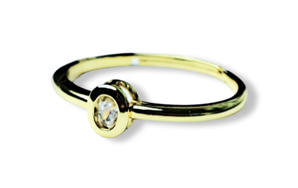 ANILLO CIRCONIA BLANCA DORADO