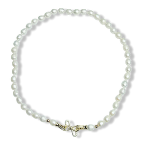 COLLAR PERLA ARROZ MOÑO Y CIRCONIAS DORADO