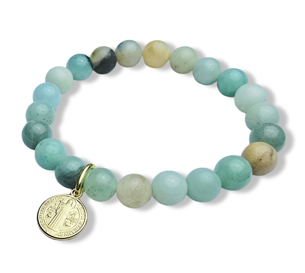 PULSERA JASPE VERDE SAN BENITO DORADO