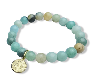 PULSERA JASPE VERDE SAN BENITO DORADO