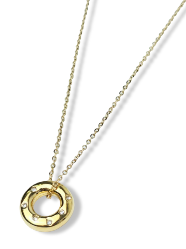 COLLAR WATERPROOF DONA CIRCONIA DORADO