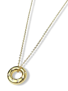 COLLAR WATERPROOF DONA CIRCONIA DORADO