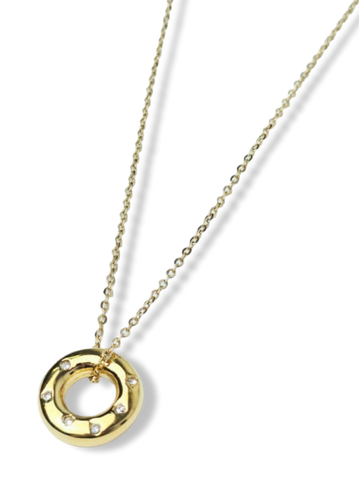 COLLAR WATERPROOF DONA CIRCONIA DORADO