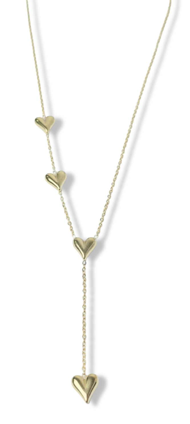 COLLAR WATERPROOF CORAZÓN CORBATÍN DORADO