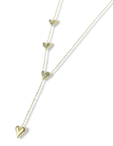 COLLAR WATERPROOF CORAZÓN CORBATÍN DORADO