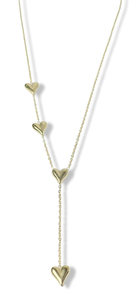 COLLAR WATERPROOF CORAZÓN CORBATÍN DORADO