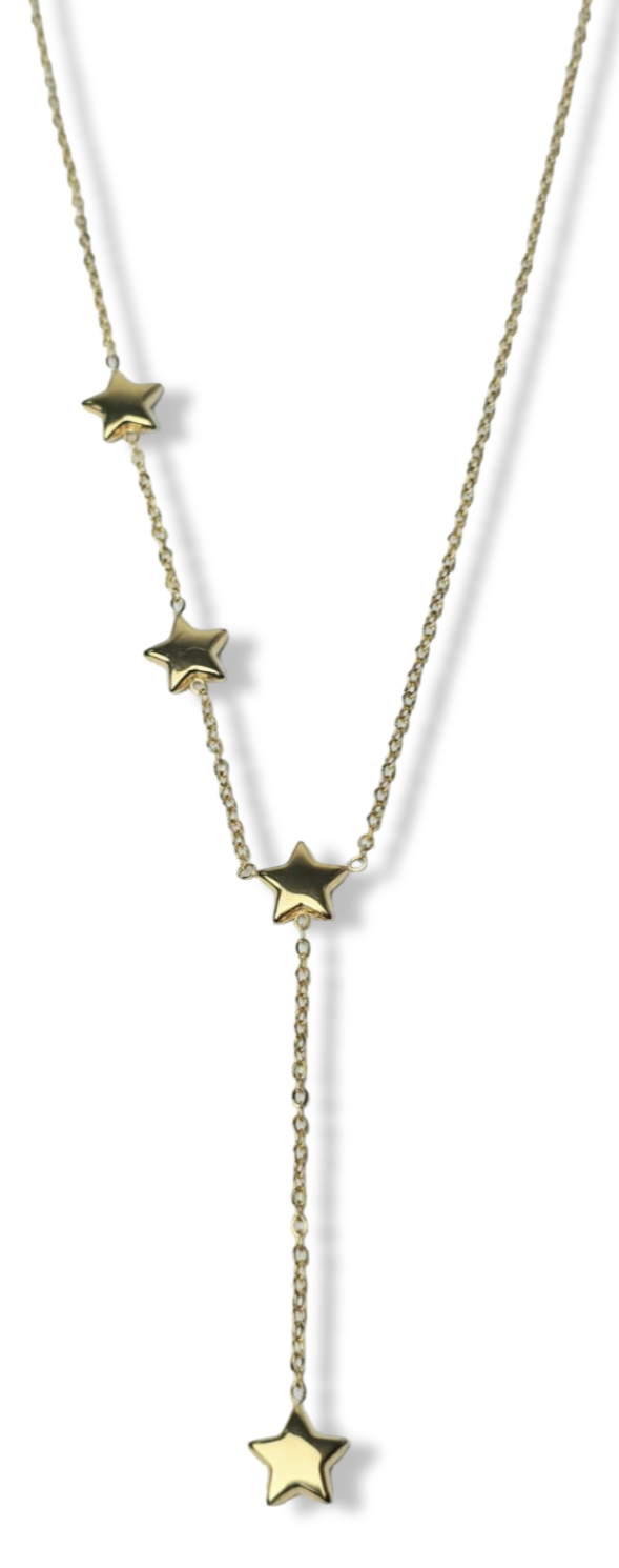 COLLAR WATERPROOF ESTRELLAS CORBATÍN DORADO