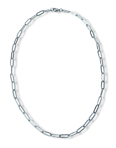 COLLAR WATERPROOF CADENA ESLABONES PLATEADO