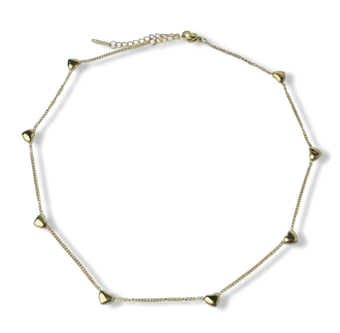 COLLAR CORAZONES WATERPROOF DORADO