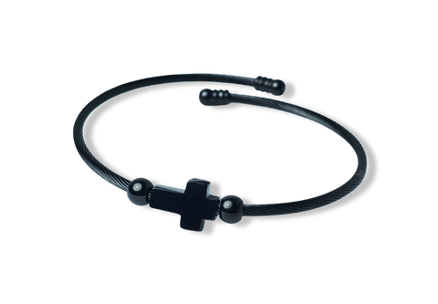 PULSERA CRUZ WATERPROOF NEGRO