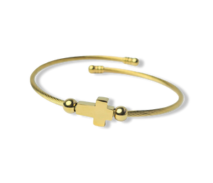 PULSERA CRUZ WATERPROOF DORADO