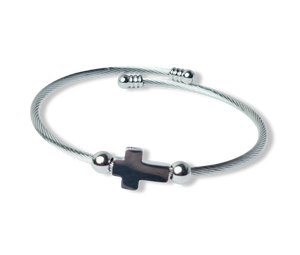 PULSERA CRUZ WATERPROOF PLATEADO