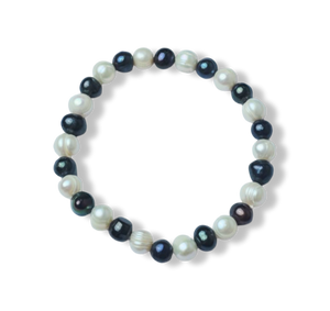 PULSERA PERLA BARROCA BICOLOR
