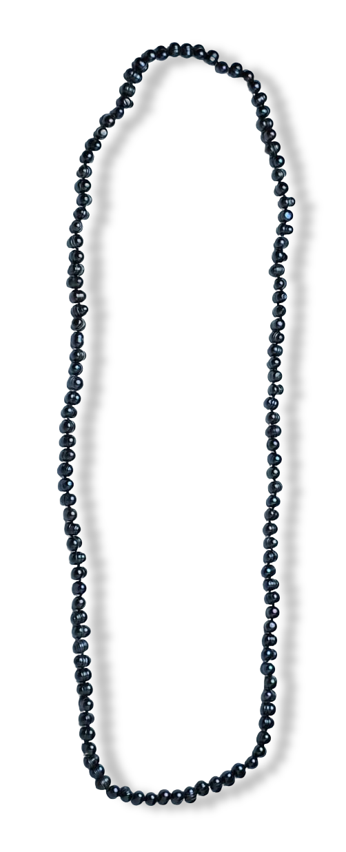 COLLAR PERLA BARROCA MEDIANO NEGRO