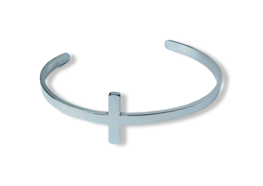 PULSERA CRUZ WATERPROOF PLATEADO