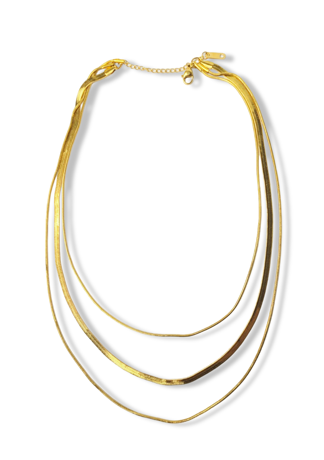 COLLAR WATERPROOF TRIPLE CADENA DORADO