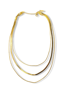COLLAR WATERPROOF TRIPLE CADENA DORADO