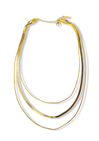 COLLAR WATERPROOF TRIPLE CADENA DORADO