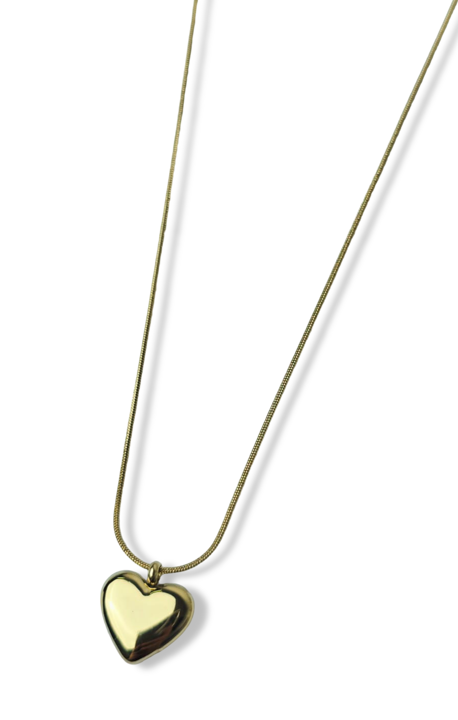 COLLAR WATERPROOF CORAZÓN LISO DORADO