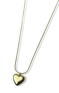 COLLAR WATERPROOF CORAZÓN LISO DORADO