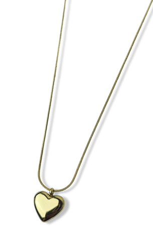COLLAR WATERPROOF CORAZÓN LISO DORADO