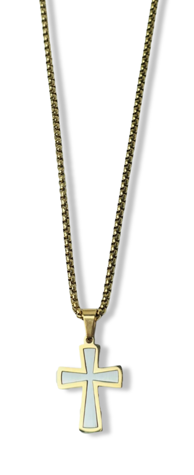 COLLAR WATERPROOF CRUZ BICOLOR DORADO