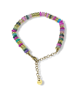 PULSERA WATERPROOF ÁGATA COLORES DORADO