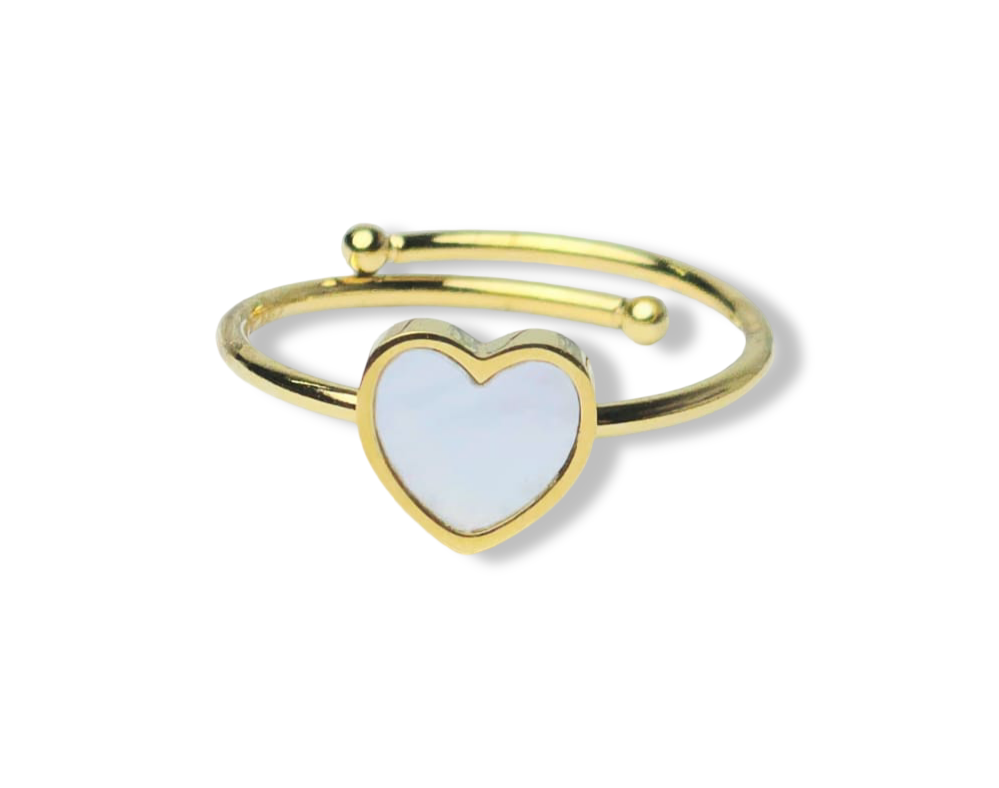 ANILLO MADRE PERLA CORAZÓN WATERPROOF DOTADO