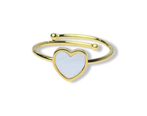 ANILLO MADRE PERLA CORAZÓN WATERPROOF DOTADO