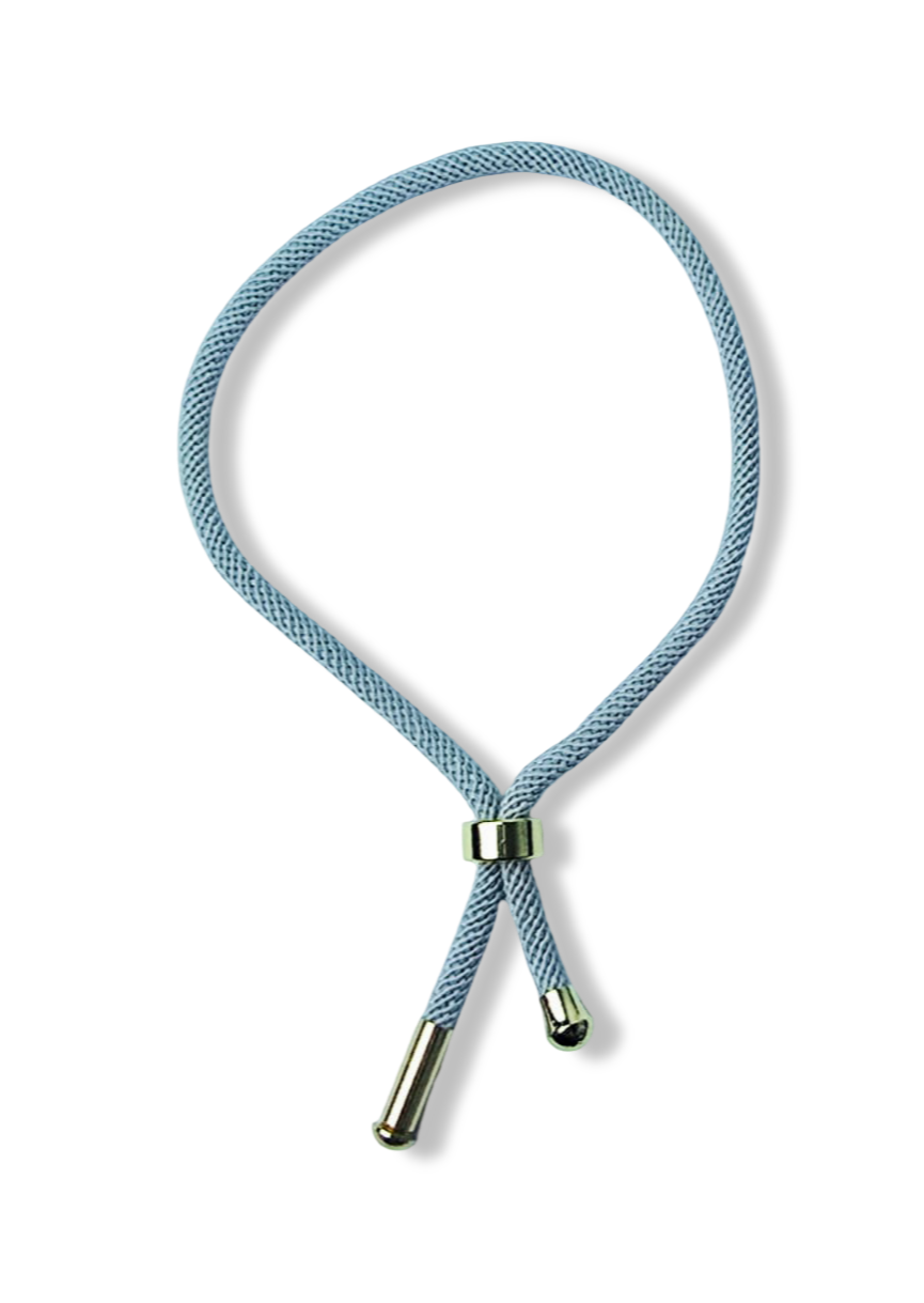 PULSERA CHARM GRIS CLARO DORADO