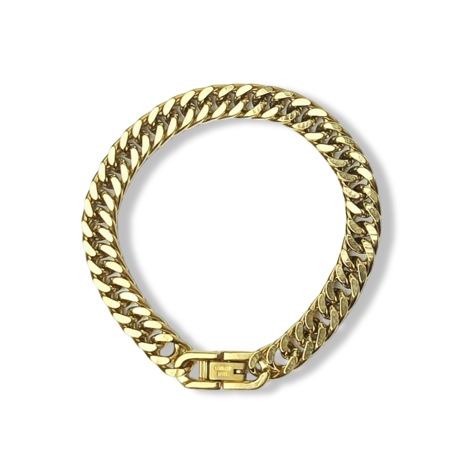 PULSERA WATERPROOF ESLABÓN MEDIANO DORADO