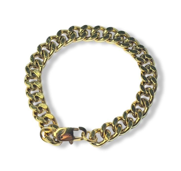 PULSERA ESLABÓN GRUESO WATERPROOF DORADO