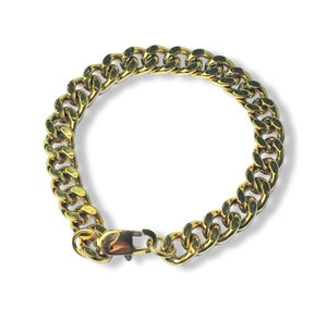 PULSERA ESLABÓN GRUESO WATERPROOF DORADO