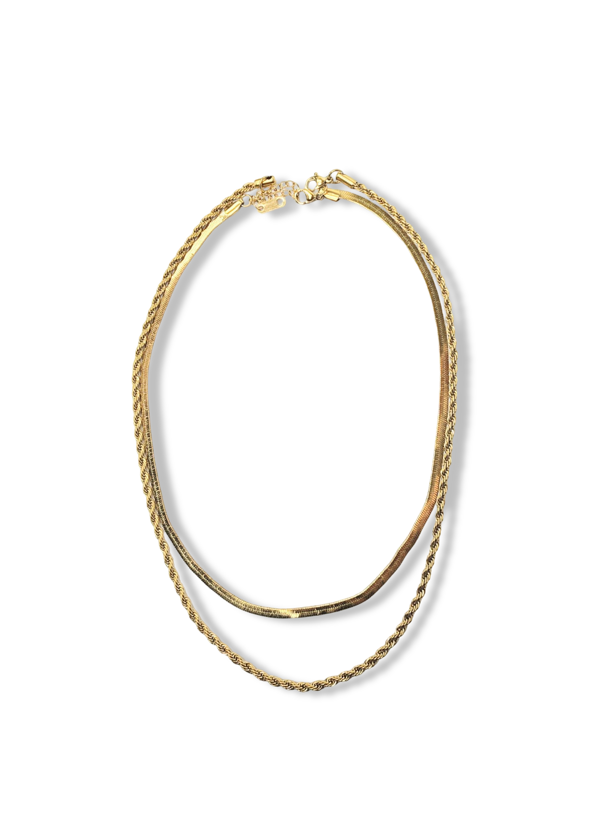 COLLAR WATERPROOF DOBLE CADENA DORADO