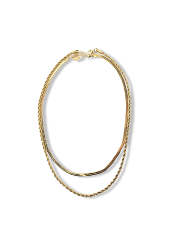 COLLAR WATERPROOF DOBLE CADENA DORADO