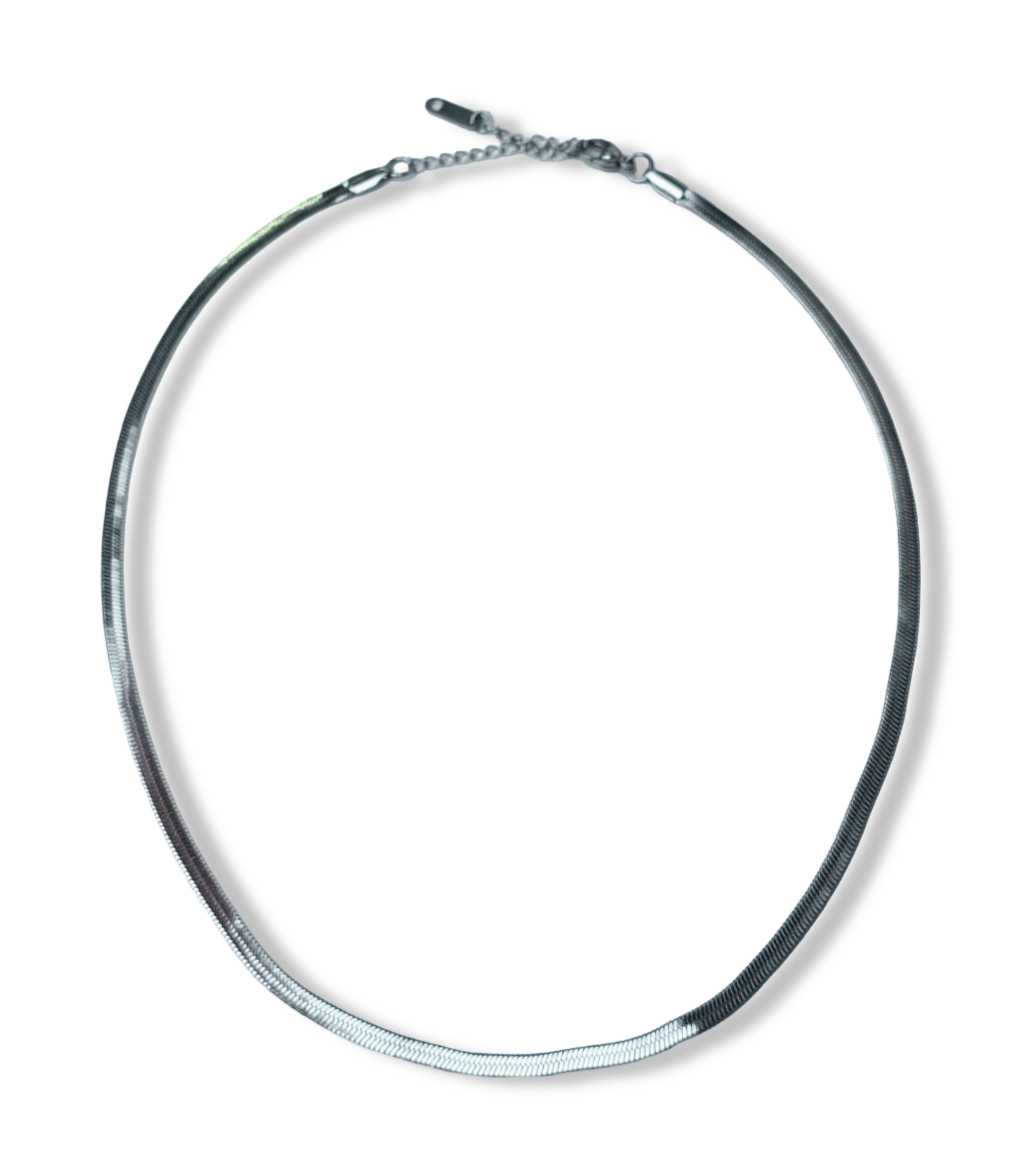 COLLAR WATERPROOF CADENA LISA PLATEADO