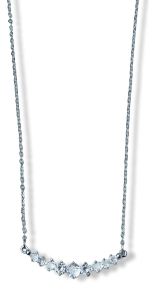 COLLAR CIRCONIAS PLATEADO