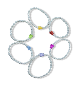 PULSERA PERLA ARROZ OSITO DE GOMA COLORES KIDS