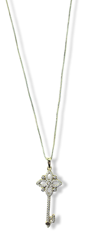 COLLAR LLAVE Y CIRCONIAS DORADO