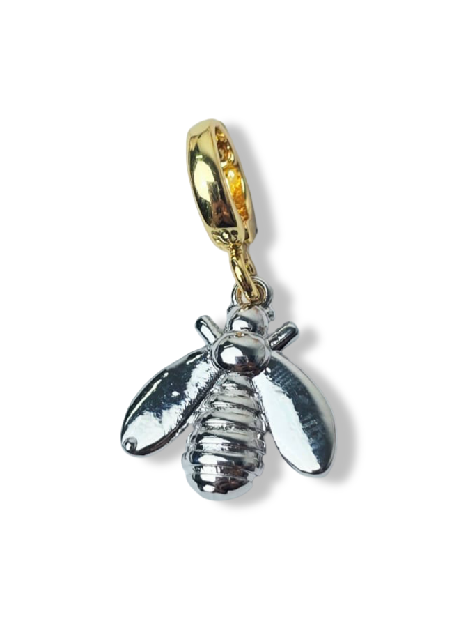 DIJE ABEJA BICOLOR MEDIANO PLATEADO
