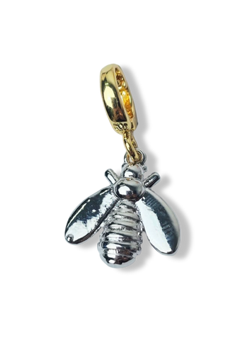 DIJE ABEJA BICOLOR MEDIANO PLATEADO