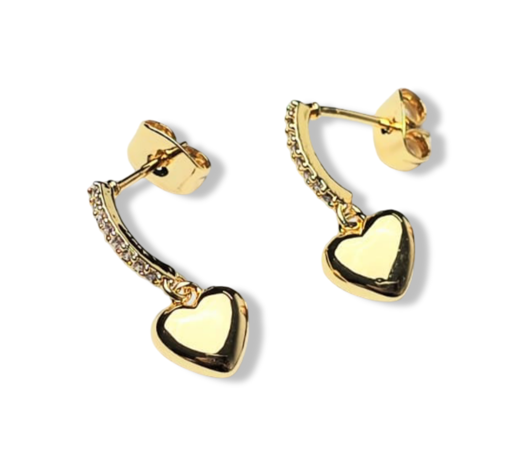 ARETE CORAZÓN Y CIRCONIAS DORADO